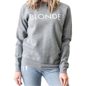 Brunette the Label BLONDE Pebble Grey Crewneck Sweatshirt Women's Size S/M